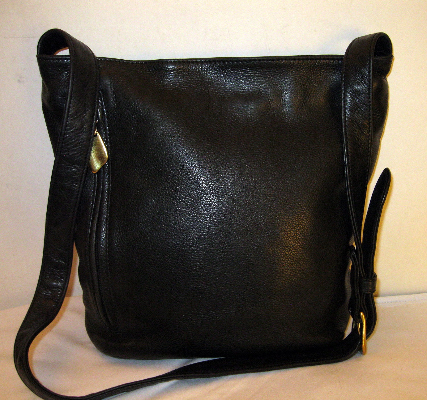 Libaire USA med size tote cross body bag thick butter leather vintage ...
