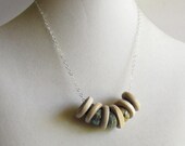 Lampwork Bead Necklace - Wooden Rings - Country Casual