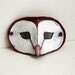Leather Barn Owl Mask -Costume Play  Masquerade - Woodlands Brown and White Autumn