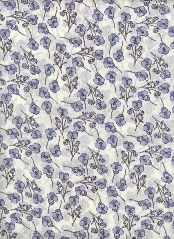 Liberty of London Tana Lawn fabric Ros in blue 6x27