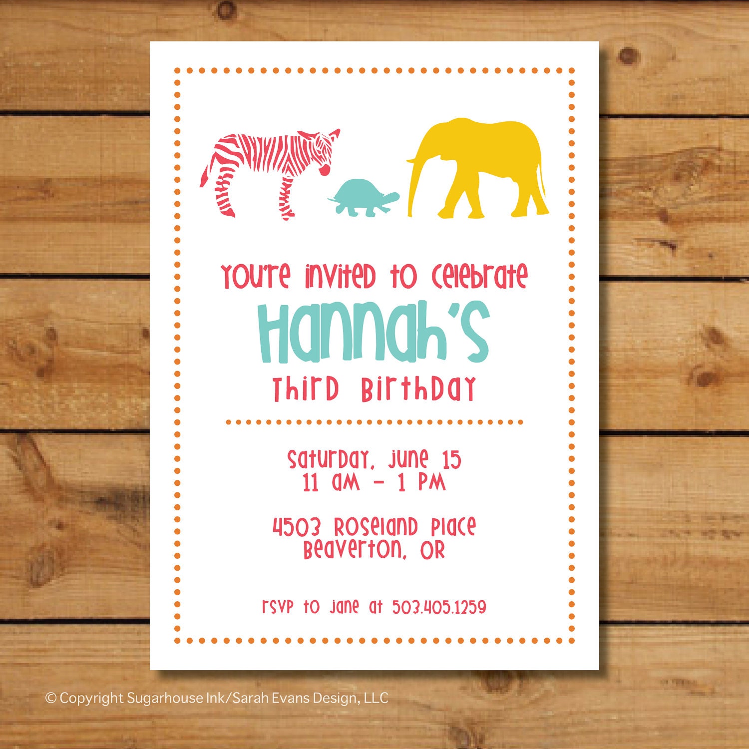 Zoo Birthday Party Invitation - It's a Jungle Out There - Animals