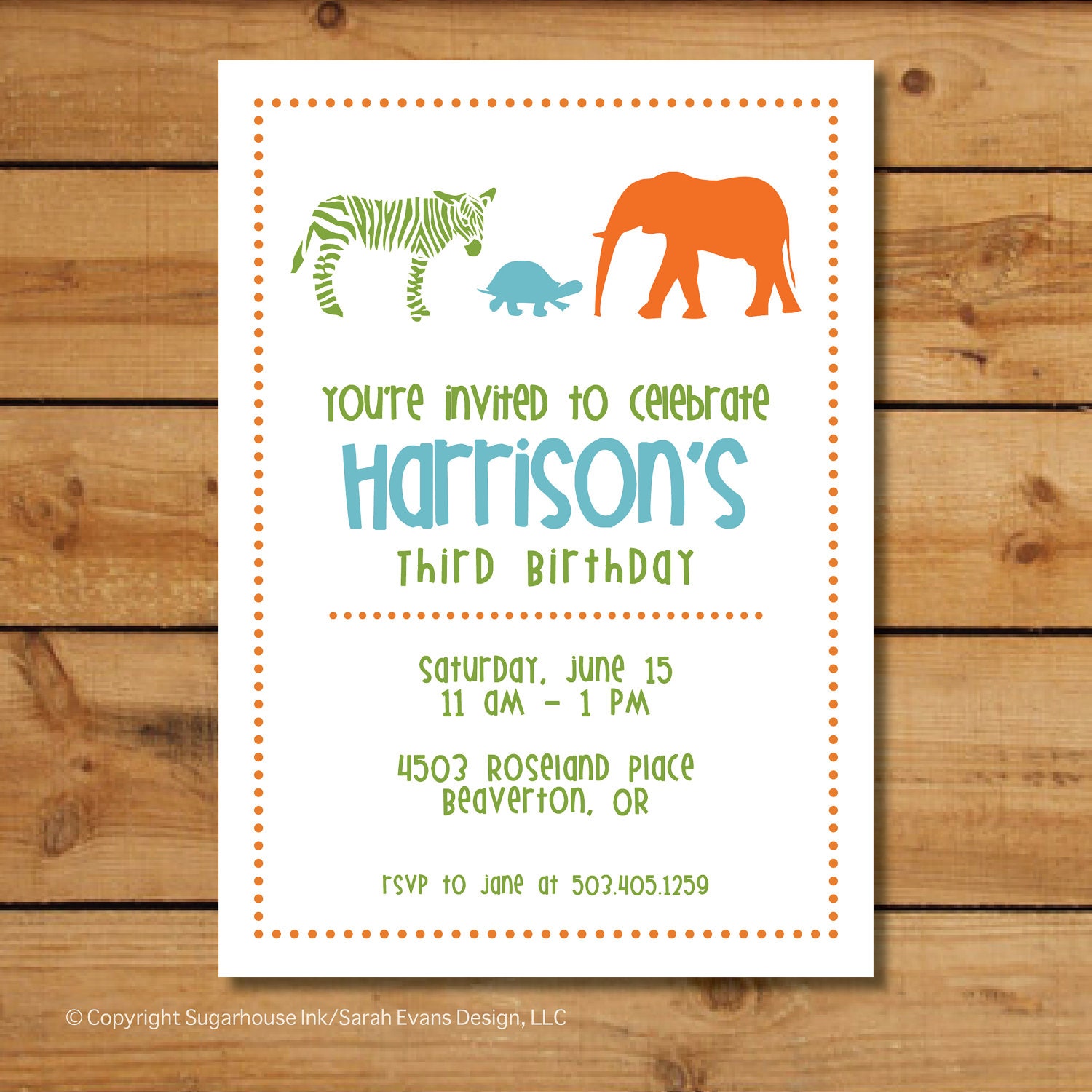 Zoo Birthday Party Invitation - It's a Jungle Out There - Animals