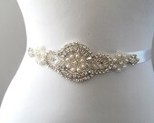 Rhinestone and Pearl Bridal Sash