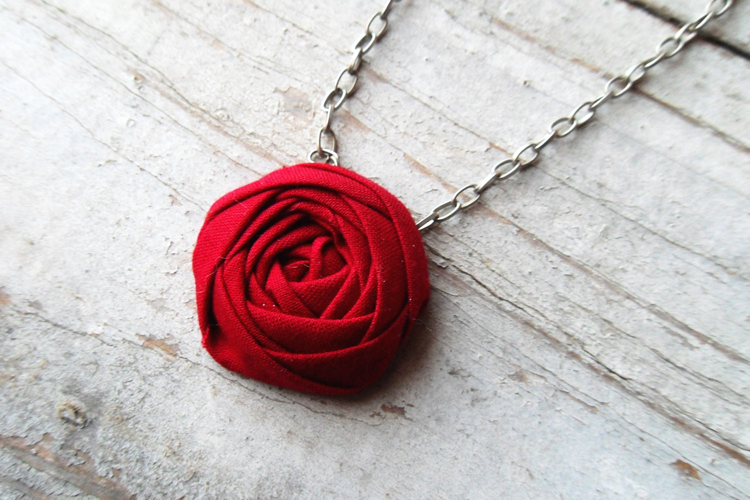 Red Rosette Necklace