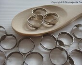 50 pieces Adjustable Iron Ring Base, Silver Color, Diameter 17 mm, Pad 8 mm (00815)