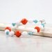 Summer Fashion Bracelet Orange Turquoise White Bright Fun Beach Jewelry Tangerine Tango