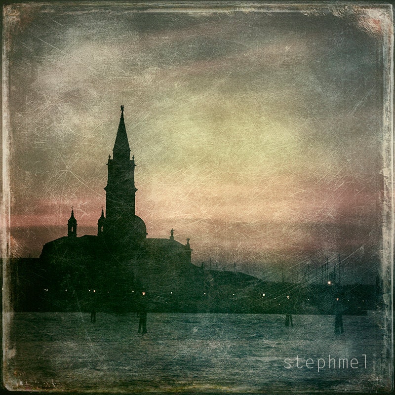 Sonnet of dark love, 6x6 fine art photography print, dark dramatic haunting scene in Venice