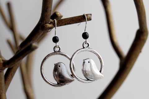 Sweetly Minimal Silver Bird Earrings