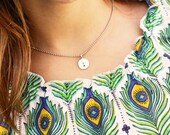 Mini Hand Stamped Initial Circle Tag Necklace
