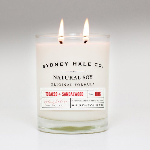 soy candle - TOBACCO and SANDALWOOD