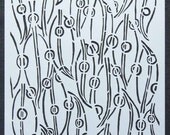 Eucalyptus stencil 9x12 inches