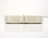 Leather Wedding Guest Book - White & Natural - A5 Large size - neutral simple luxury
