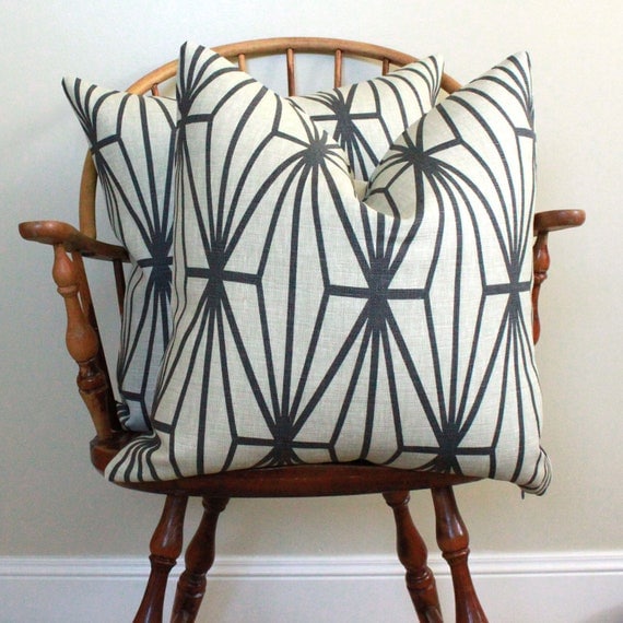 PAIR of 22" Pillow Covers - Groundworks - Kelly Wearstler - Katana Stripe