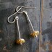 Golden Pods Dangle Earrings, Woodland, Wedding, Minamalist Modern, Wearable Art Jewley