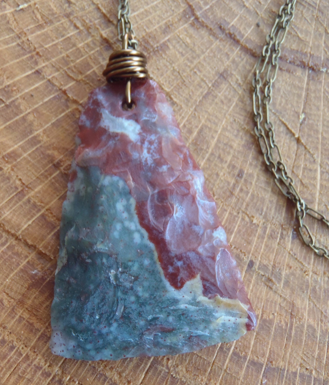 SALE - N244 Fancy Jasper Long Necklace