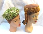Lot Of Two Vintage 60's Pill Box Hats To Restore