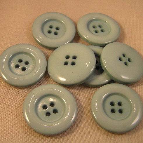 8 Dusty Light Blue 1 inch 4 Hole Buttons