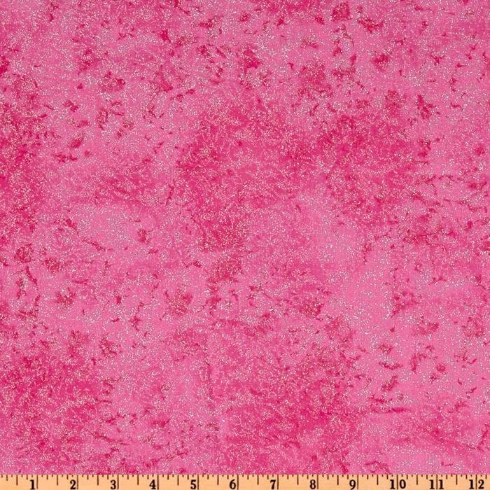 One (1) Yard - Fairy Frost Glitz Petal Pink with Silver Glitter Michael Miller Fabrics CM0376-Petal