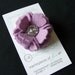 Lavender Felt Carnation Flower Hair Clip with Rhinestone Gem Center - Lilac Felt clippies - Flower hair clips - Fall and Autumn