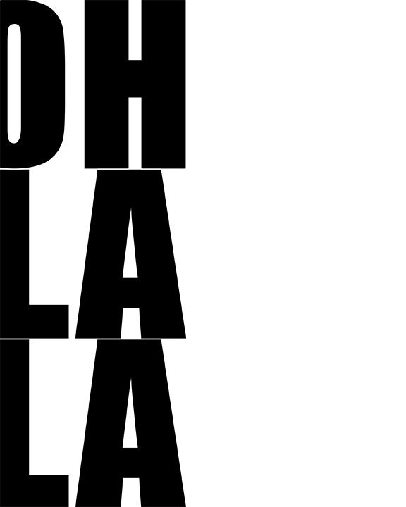 OH LA LA - kitchen art nursery home decor - choose your color - digital print - 8x10 on A4