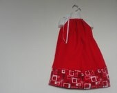 Baby Pillowcase Dress. Christmas Dress.  Holiday Dress. Red and White Dress. Christmas Pillowcase Dress. Upcycled Clothing.