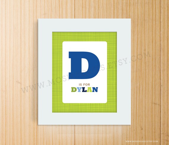8x10 Customized Letter and Name Print