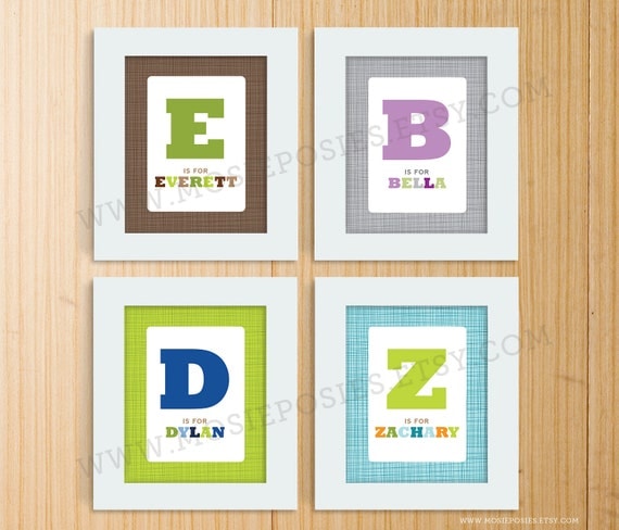 8x10 Customized Letter and Name Print