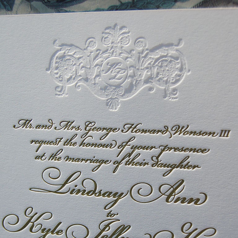 Letterpress Wedding Invitation - Traditional - Sample