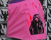 Johnny Thunders Hot Pink and Black Splattered Mini Skirt : Size Small