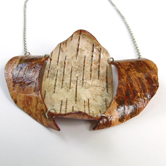 Birch bark necklace, Ara Arc