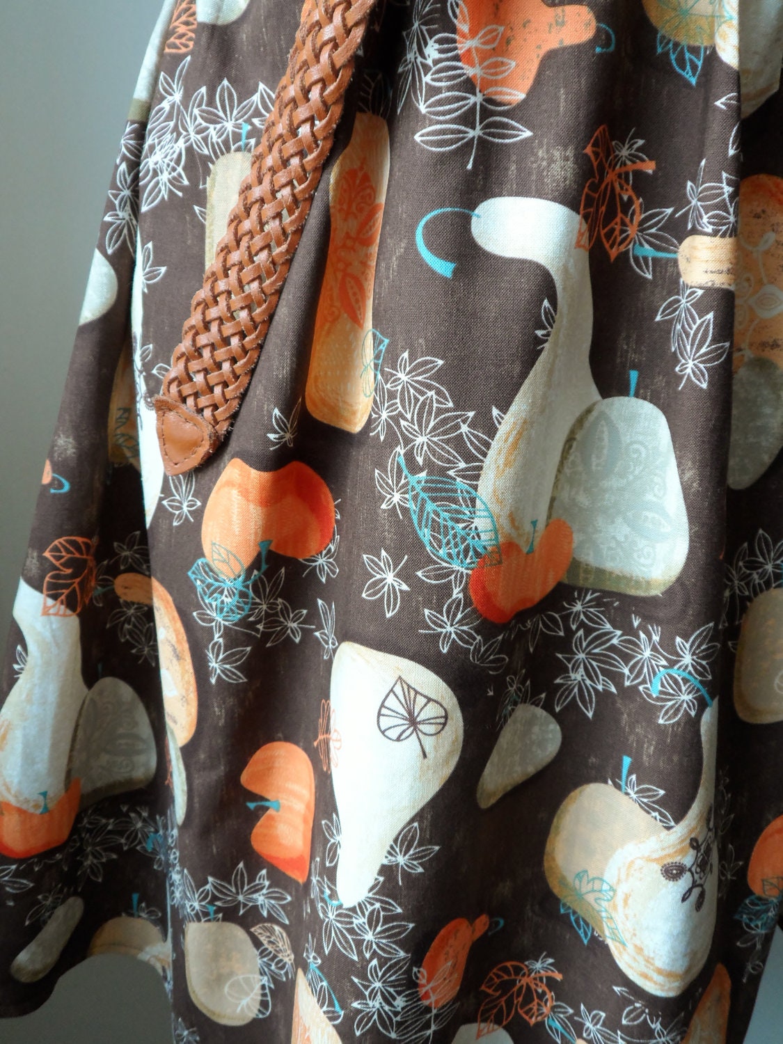 Halloween Party Dress Brown and Orange Rustic Pumpkin Fall Dress XS S