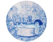 Blue bath A4 print