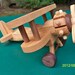 Wooden Handmade toys Airplane Small Biplane Oak and Walnut hand finished with all natural Beeswax