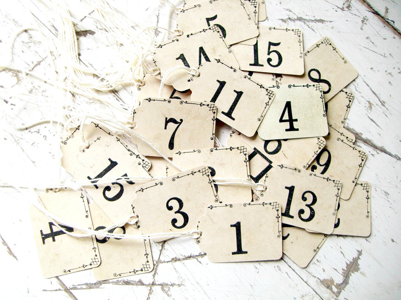 Vintage Style Price Tags FoR YouR Shabby Summer Boutique- Set of 15 NumBeRs, OF YOUR CHOICE