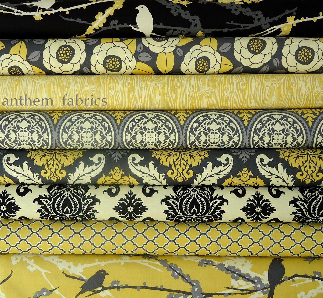 Joel Dewberry Aviary 2 - Granite palette, fat quarter set of 8