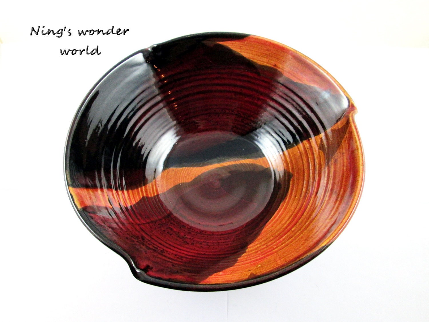 Modern pottery serving bowl, Large ceramic bowl, wedding gift. (IN STOCK No.45)
