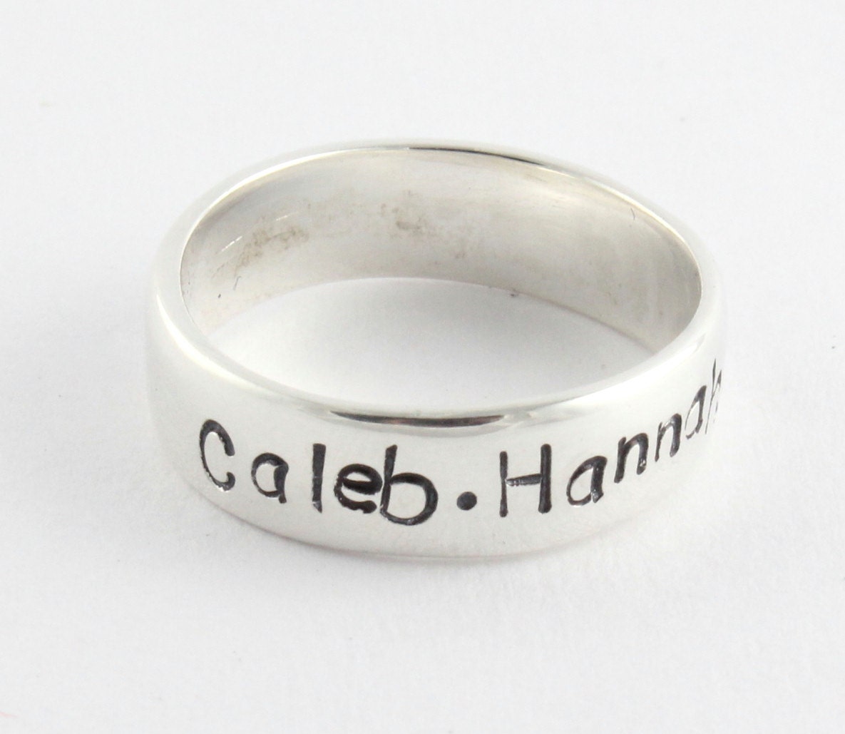 Custom Personalized Sterling Silver Ring Band Size 5 - Size J 1/2 - Hand Stamped Ring