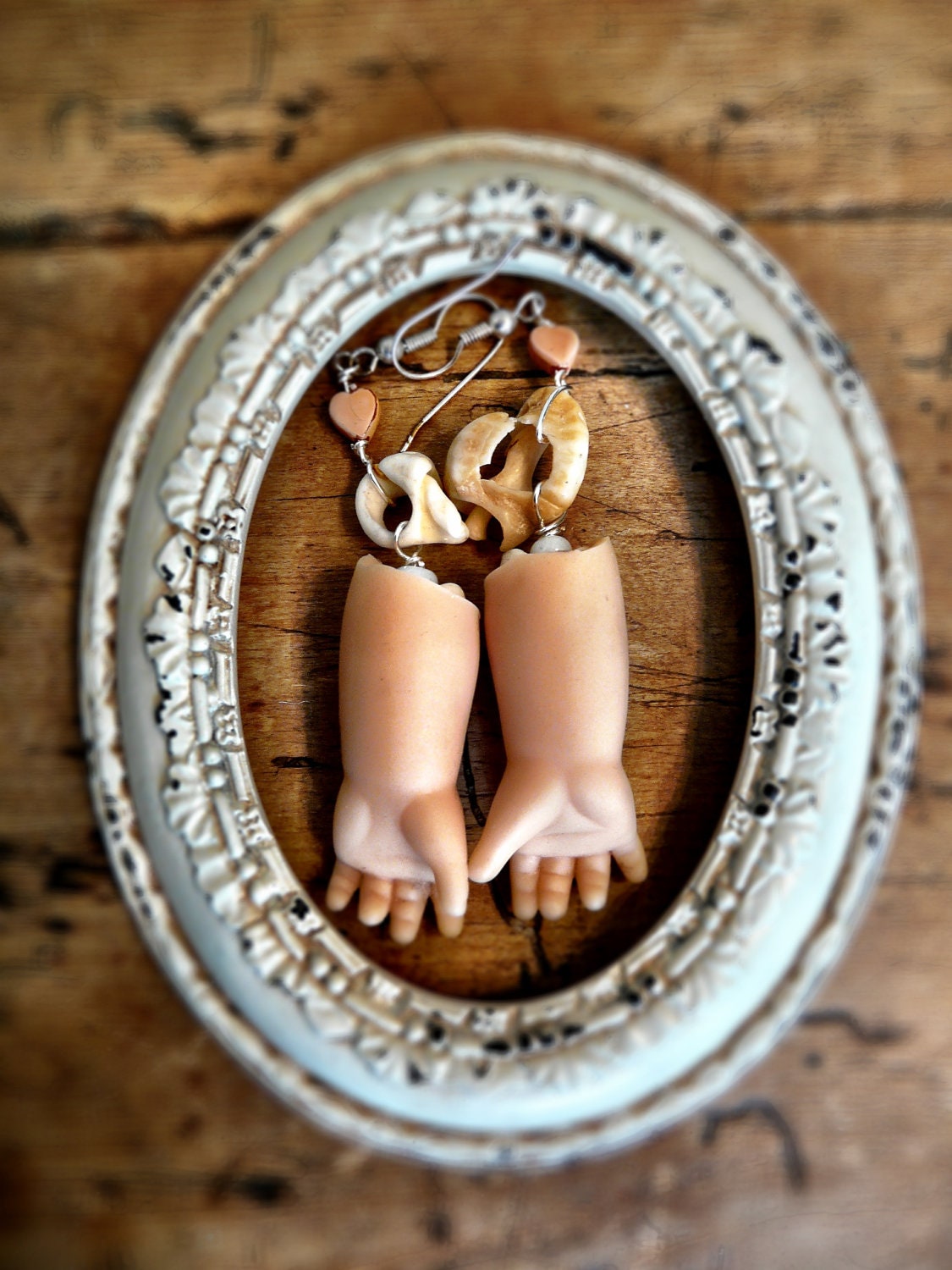 Baby Doll Arms with Boney Shells - Earrings