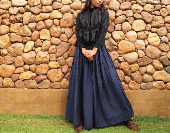 Hope Floats...Sweet full maxi skirt...Any color mix silk (one size fits S-L)