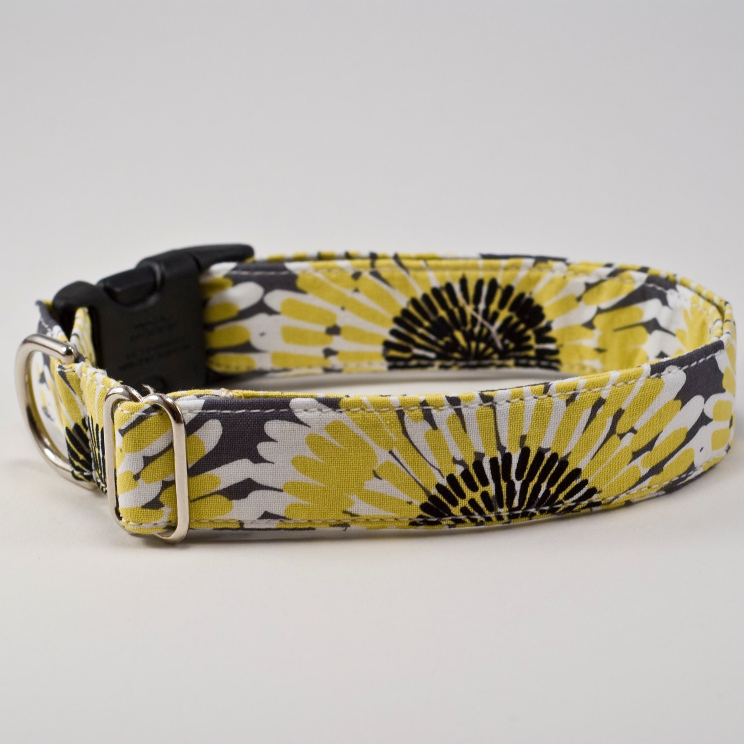 Grey and Citron Handmade Dog Collar