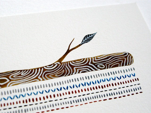 original contemporary watercolour art painting // twig number 1 by natasha newton