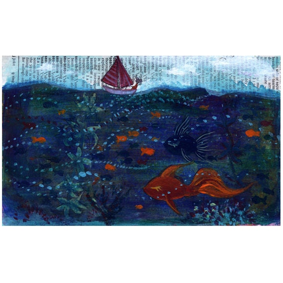 Under the Sea, archival art print of original illustration