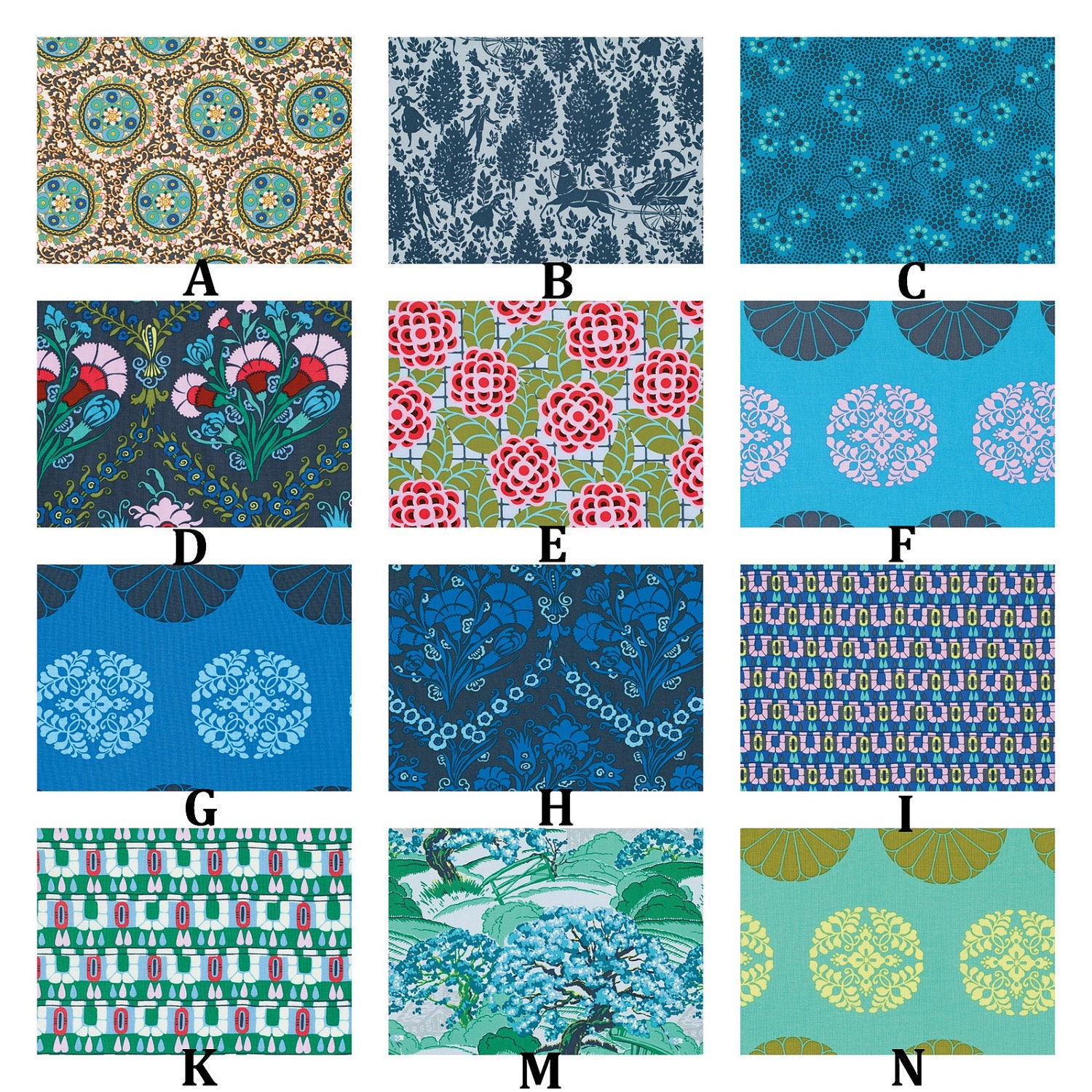 Crib Bedding-Choose your own fabric and design your own bedding set -  Cameo Enchanted by Amy Butler