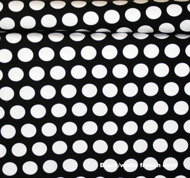 Black & White Dots Knit 1 yard . Excellent quality