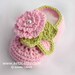 Instant Digital Download Crochet pattern baby booties with flower and pearl centers pdf supplies