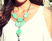 Turquoise Spike necklace in silver