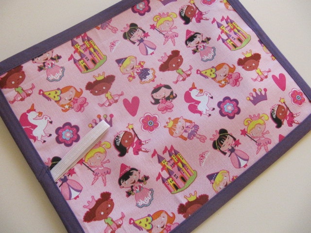 Michael Miller 'lil' princess TRAVEL chalkboard mat placemat (a)