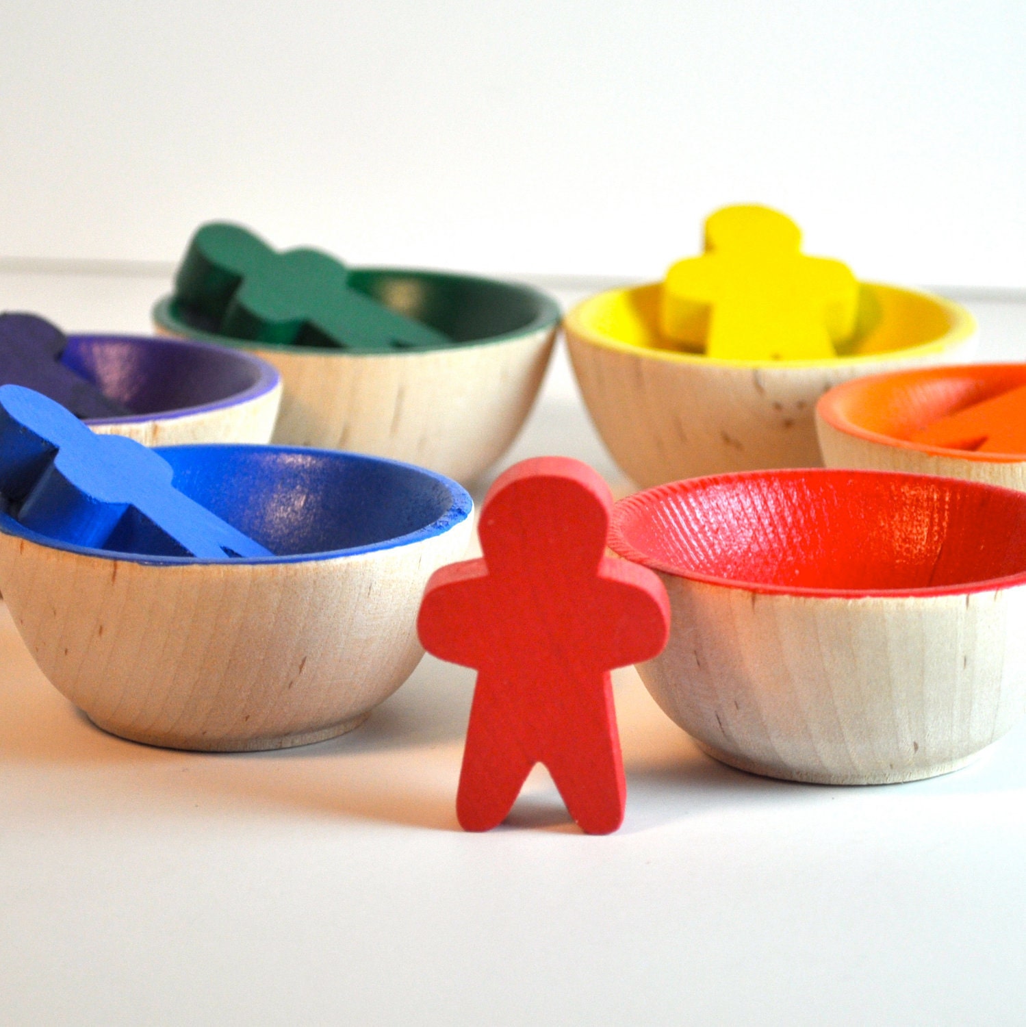Back to School / Montessori Toy - Wooden Toy, Sorting  Men  Educational Toy / Waldorf - theenchantedcupboard