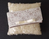 Champagne and ivory lace Darcy clutch