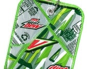 Luggage Tag from Recycled Diet Mt Dew Wrappers